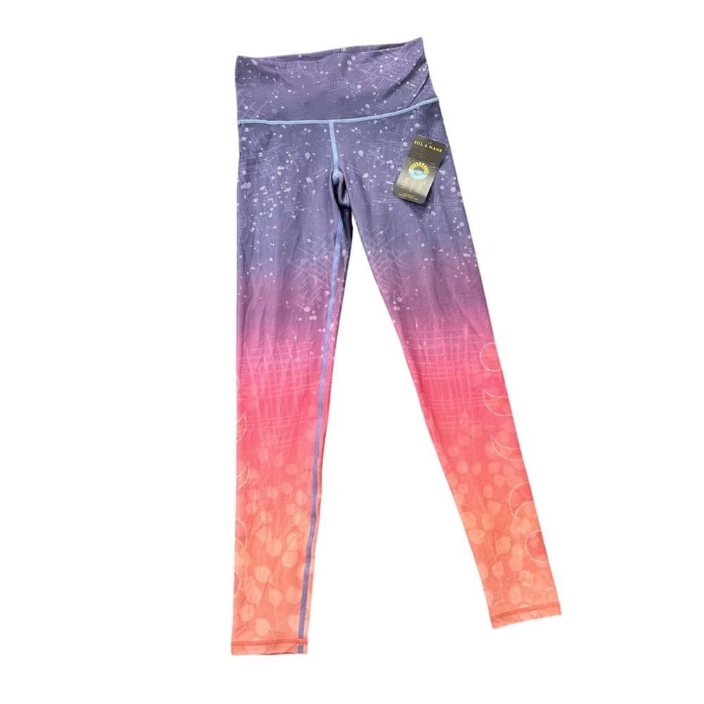 NWT Sol & Mane Cora Lunar Leggings Women's Small Purple Pink Tights Activewear
